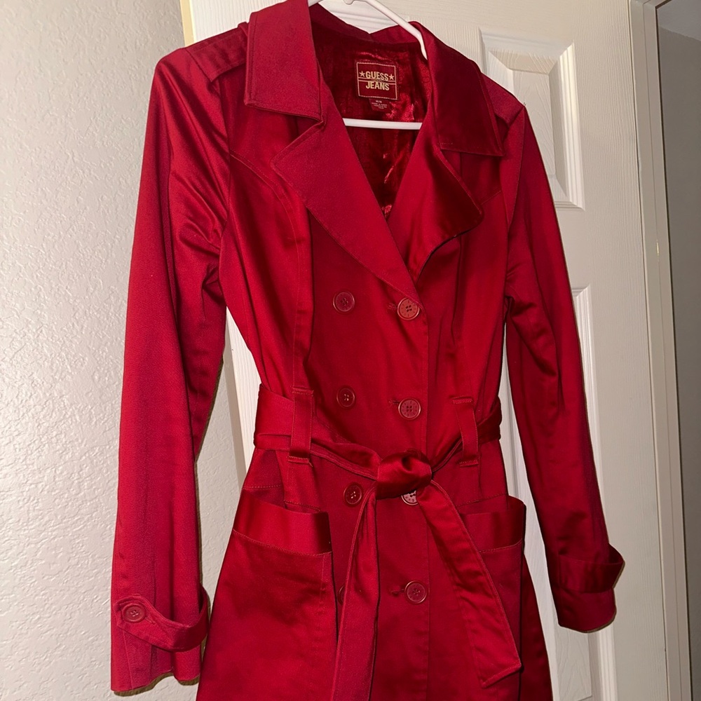 Guess jeans red pea coat